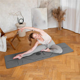 Yogamatte 183 x 61 x 0,8 cm Fitnessmatte Grau Gymnastikmatte rutschfest | HMS YM10