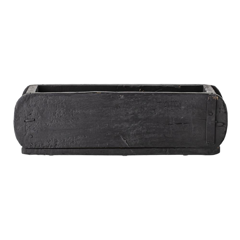 Bloomingville Janemaria Aufbewahrungsbox, in Schwarz, aus recyceltem Holz, 30x10x15 cm