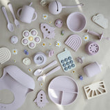 Mushie Silikon-Kinderschüssel, Soft Lilac, Schüssel mit Rutschfestem Saugnapf