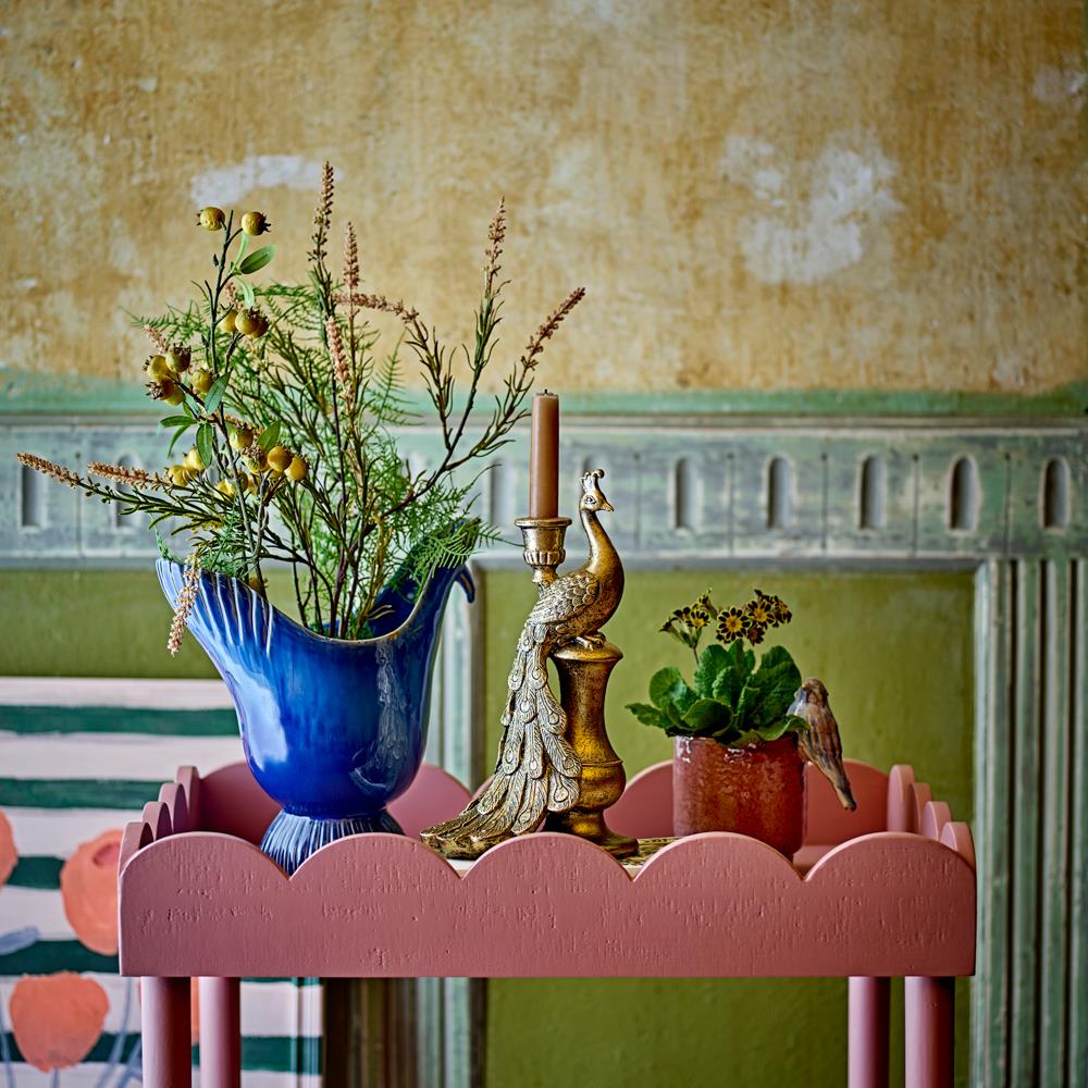 Bloomingville Wylie Vase Pfau Steingut blau L26xH29xB15 cm