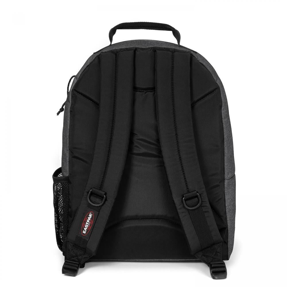 Eastpak PINZIP, Großer Rucksack, Black Denim (grau), 38L, mit Flaschenhalter und Laptopfach