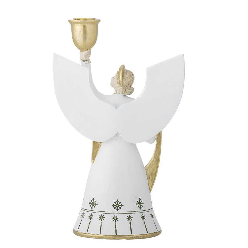 Bloomingville Evangeline Kerzenhalter, Weiß, Engel Kerzenständer Weihnachten