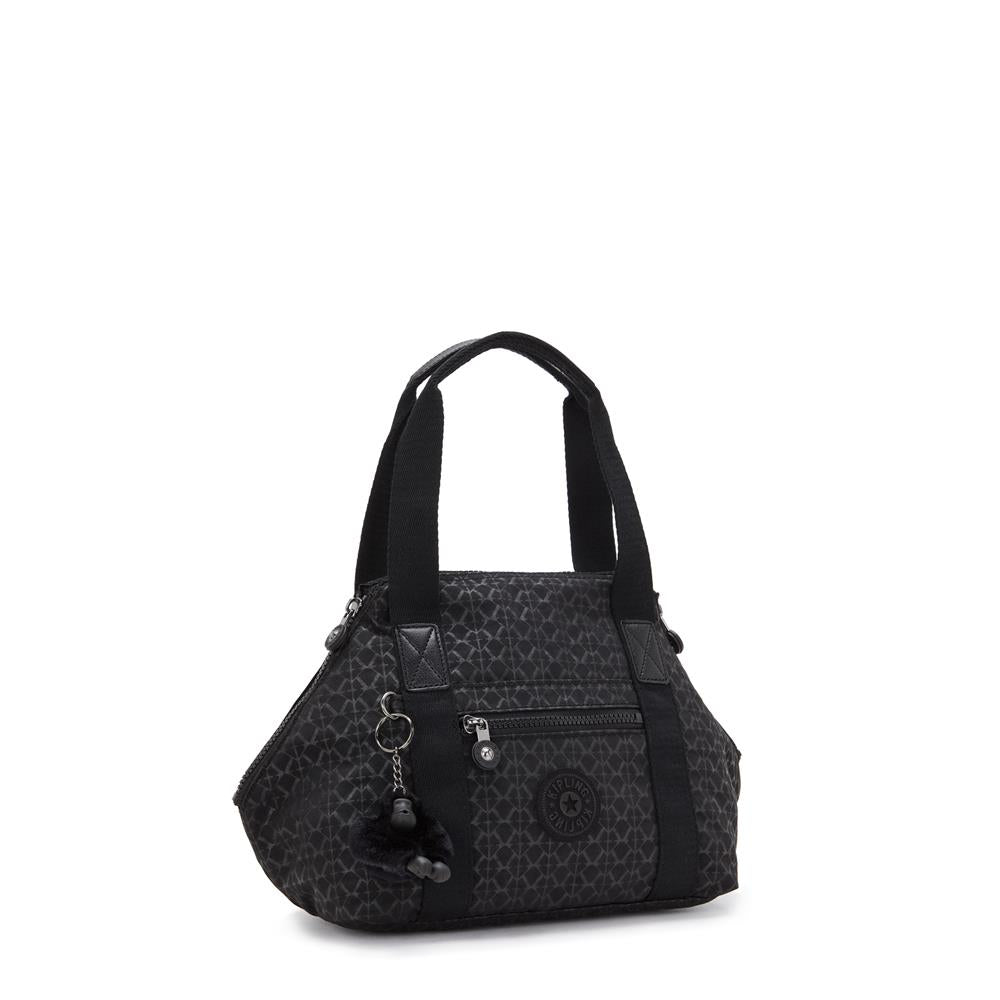 Kipling ART MINI, Mini Tote Bag, Signature Emb (schwarz), Handtasche mit Schultergurt