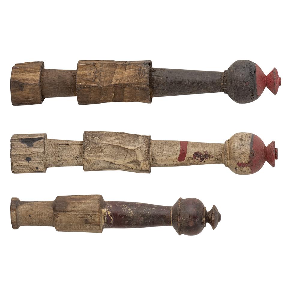 Bloomingville Barac Holz Dekofiguren, Braun, 3er Set aus recyceltem Holz