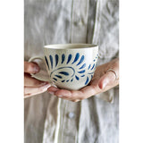 Bloomingville Heikki Tasse in Beige/Blau, 240ml, aus Steingut