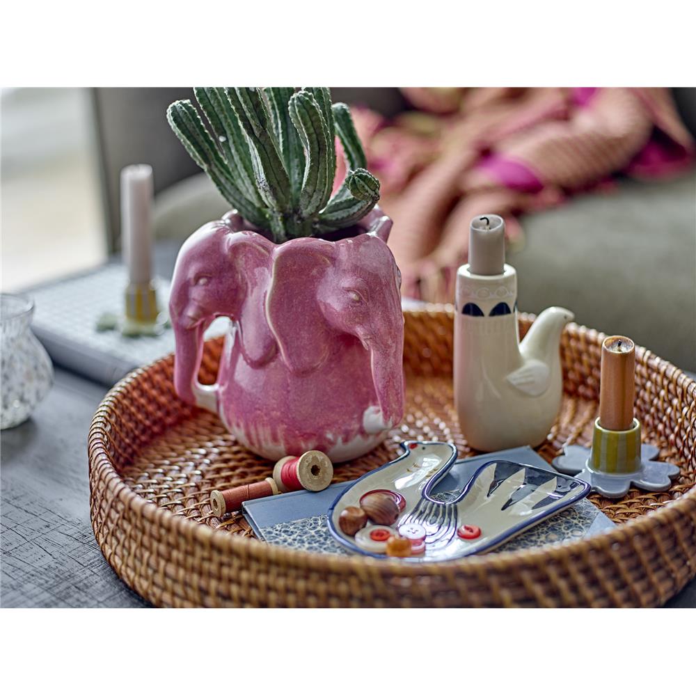 Bloomingville Pontus Vase Pink Steingut D15,5xH15,5 cm – verspielte Elefanten-Vase