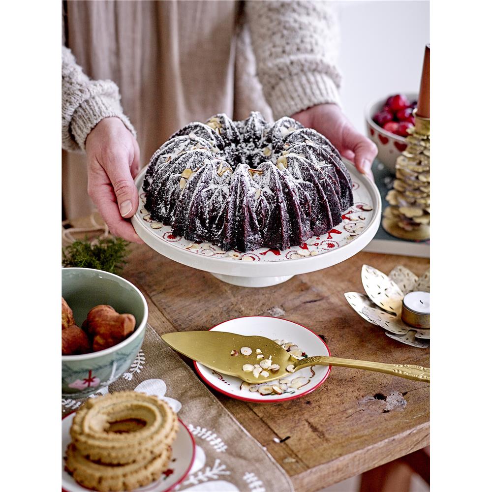 Bloomingville Jolly Tortenständer 26cm rot Herzen Kuchenplatte Tortenplatte Kuchenständer Kuchentablett Weihnachten X-Mas dänisches Design