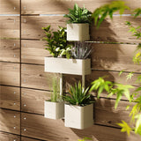 Umbra Cubiko Wandpflanzkasten mit 4 Pflanztöpfen, vertikale/horizontale Ausrichtung, in Weiß