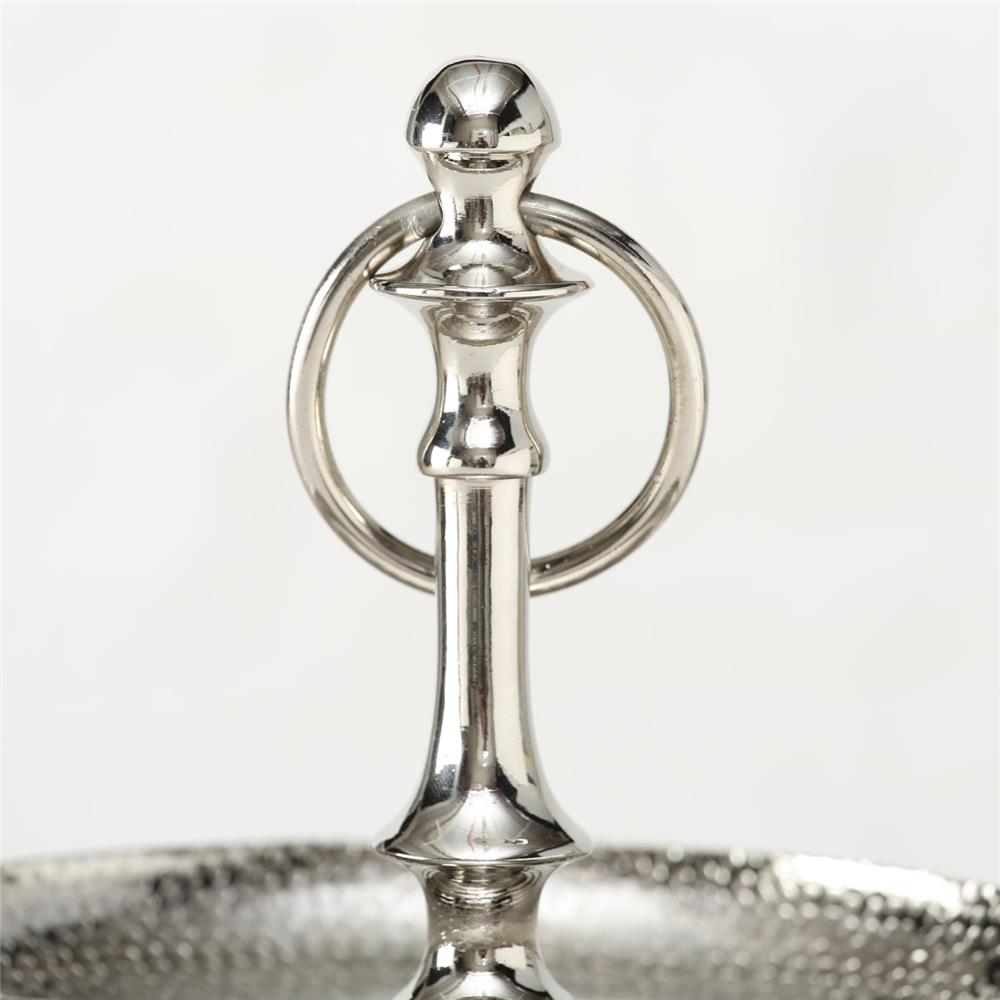 BOLTZE Etagere Fortuna 30cm 2-stöckig Silber mit Griff für Dekoration Elegantes Design