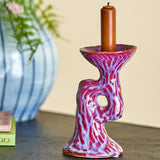 Bloomingville Ivalie Kerzenhalter, Pink, Steingut – einzigartiges Design mit reaktiver Glasur