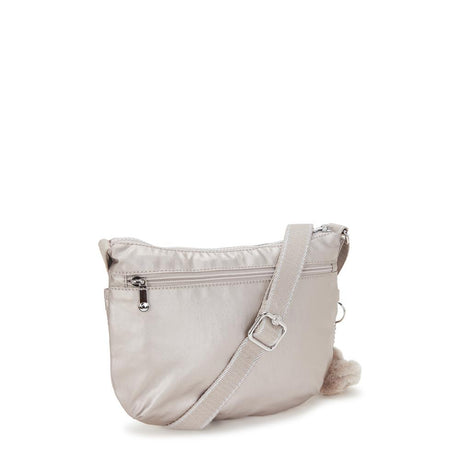 Kipling ARTO S, Kleine Umhängetasche, Metallic Glow (beige), Schultertasche mit Reißverschluss