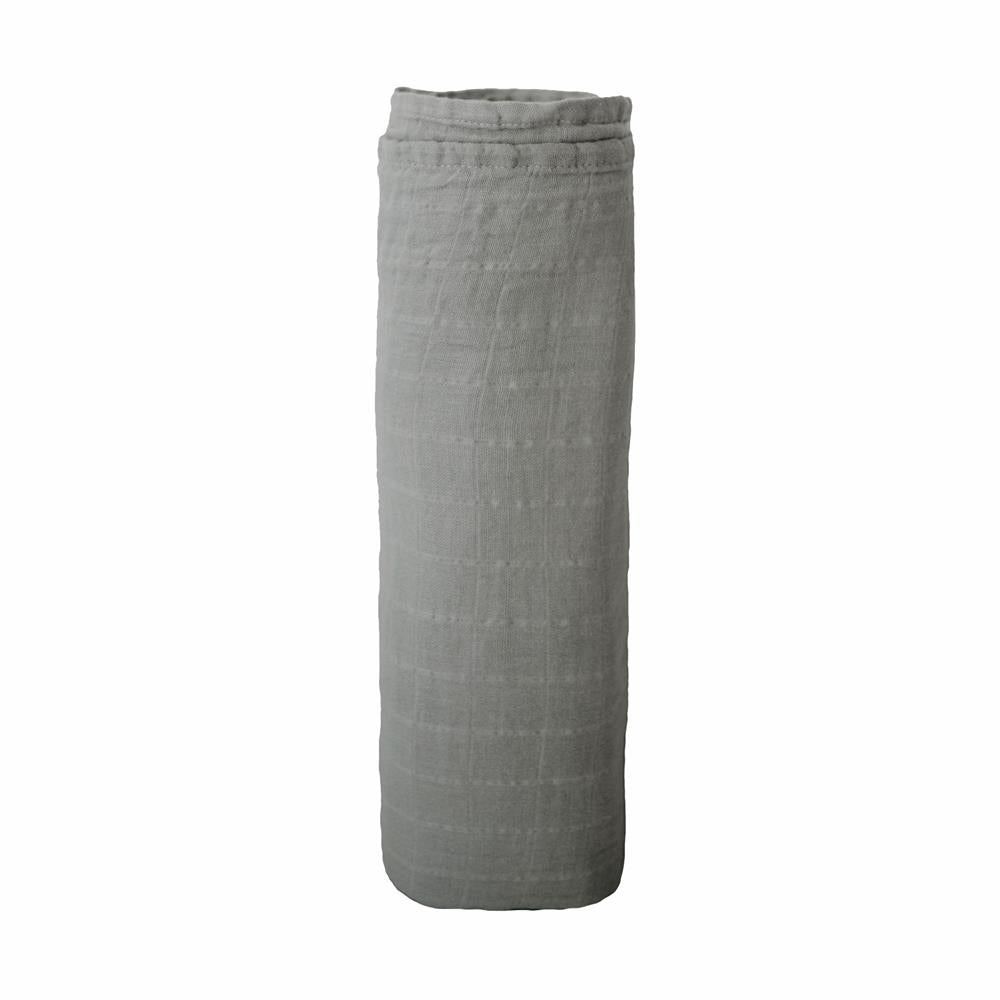 Mushie Musselin-Baby-Wickeldecke, Belgian Grey, Pucktuch aus 100% Bio-Baumwolle