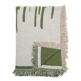 Bloomingville Haxby Decke Grün mit recycelter Baumwolle L160xW130 cm – grüne Kuscheldecke