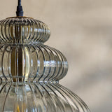 Bloomingville Sybia Hängeleuchte Grau Glas 33cm Pendelleuchte elegant