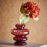 Bloomingville Kayn Vase violett - skulpturale Glasvase für Wohnzimmer & Dekoration
