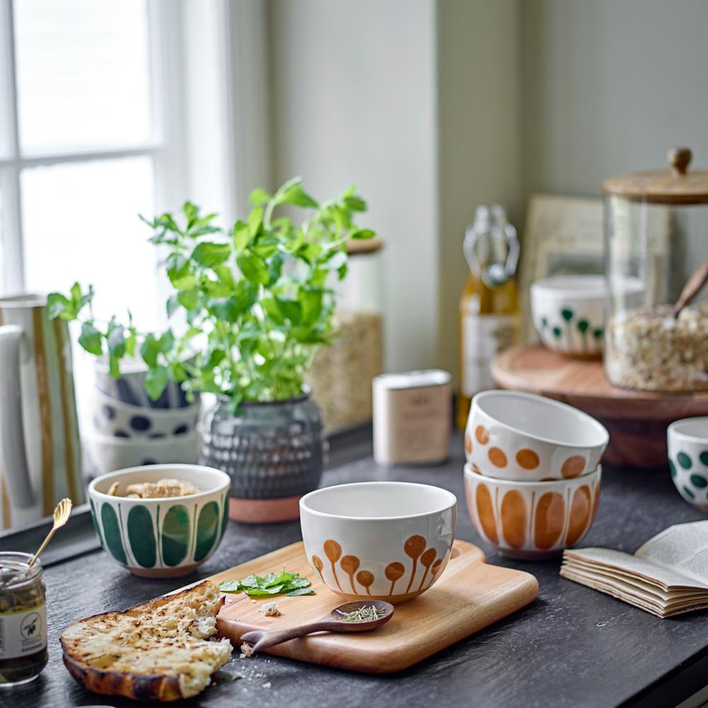 Bloomingville Linora Schalen blau Steingut 3er Set D12,5xH8 cm 580 ml