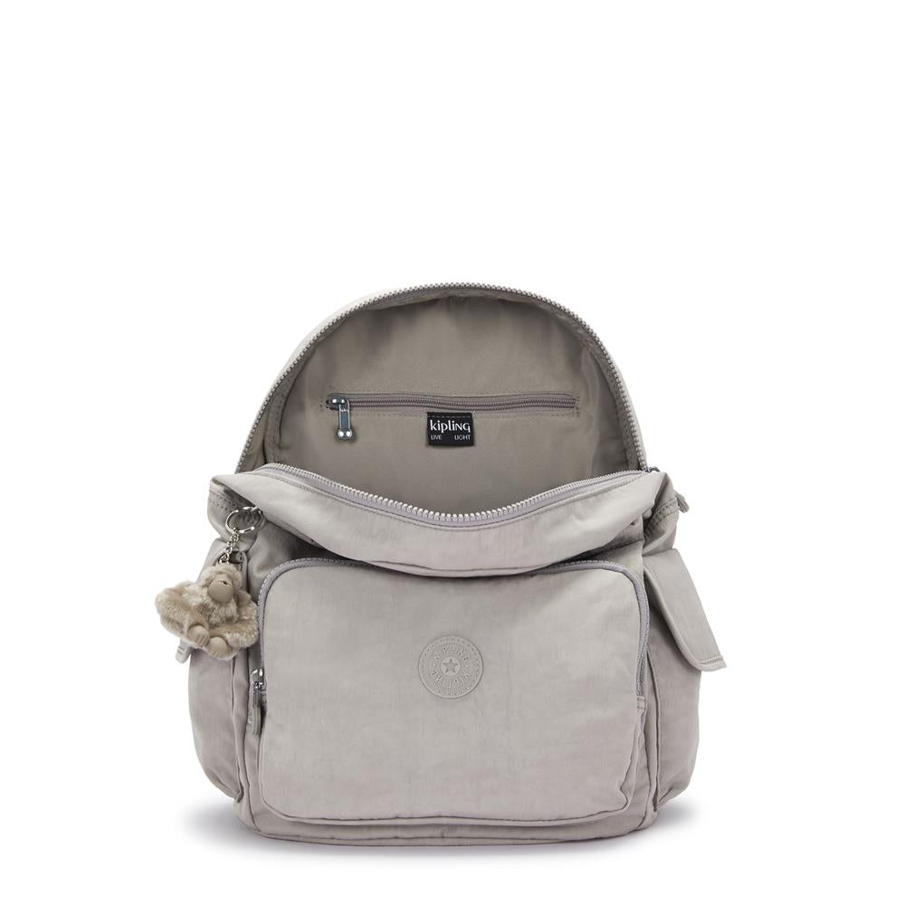 Kipling CITY PACK M, Mittelgroßer Rucksack, Grey Gris (grau), 16L, Stylisch & Kompakt