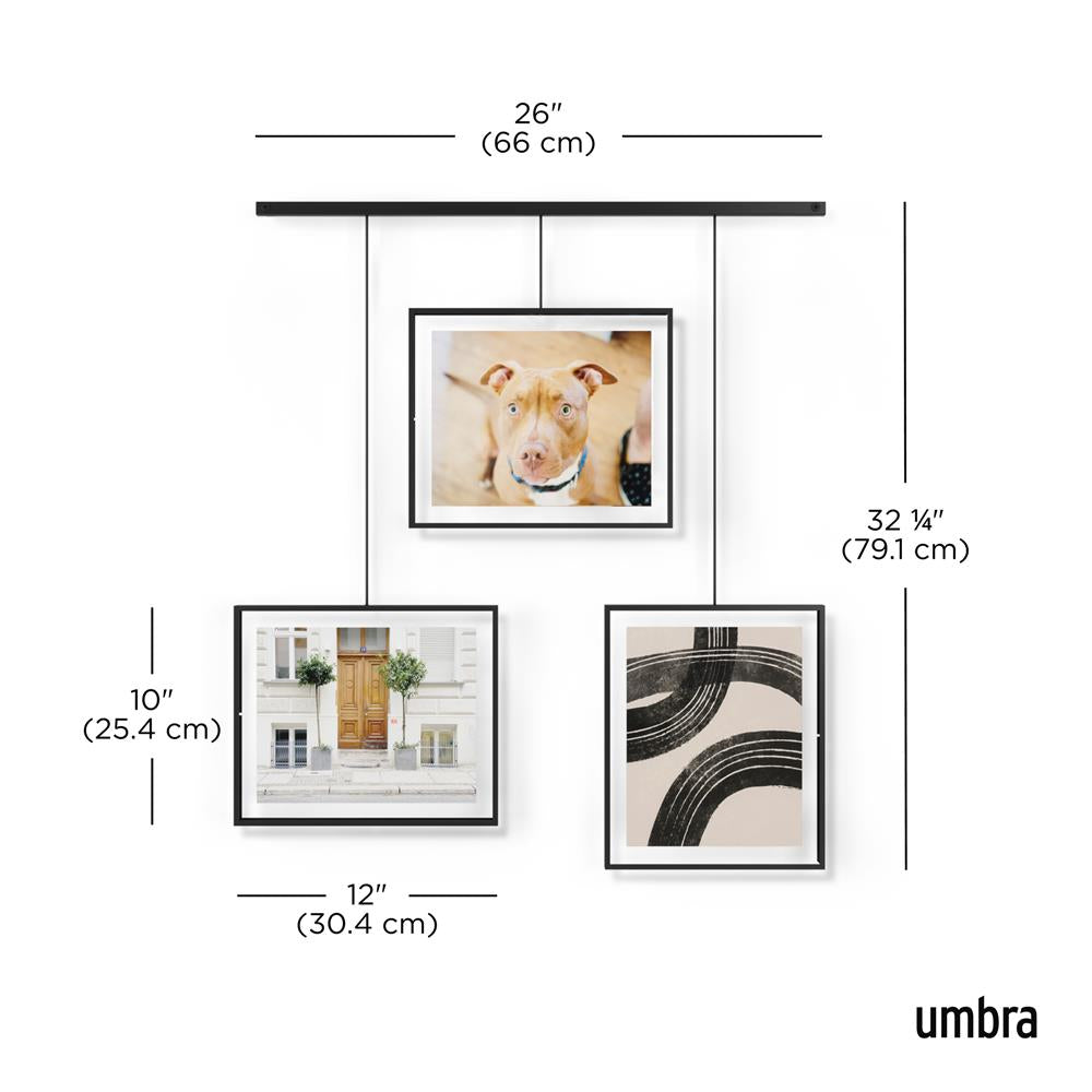 Umbra Exhibit Foto Collage Bilderrahmen, für 3 Fotos (20x25cm), in Schwarz