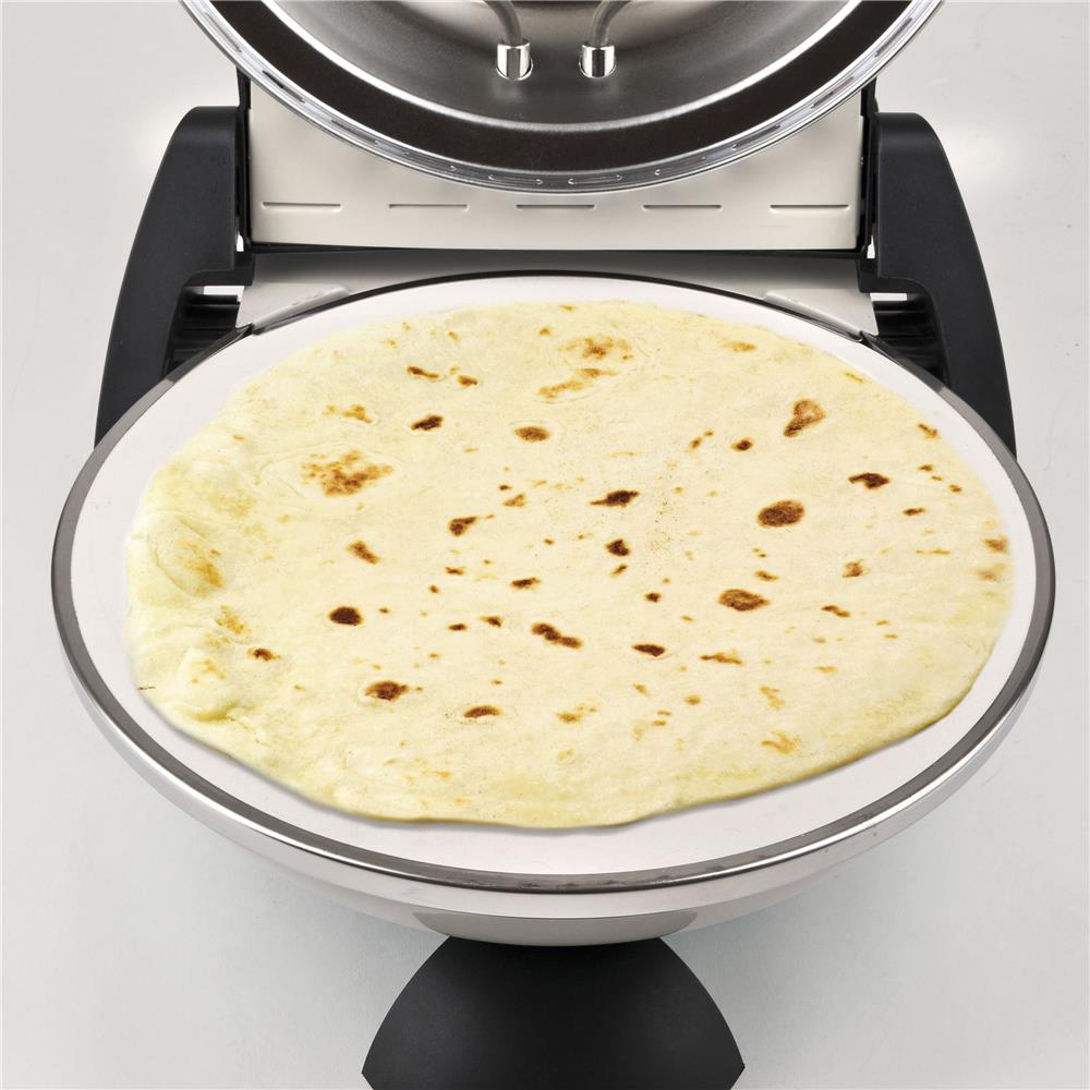 G3Ferrari elektrischer Pizzaofen Delizia Pizzamaker 1200 W für Pizza Ø 31cm icy cream Pizzamaker mit feuerfestem Naturstein beige Limitierte Edition