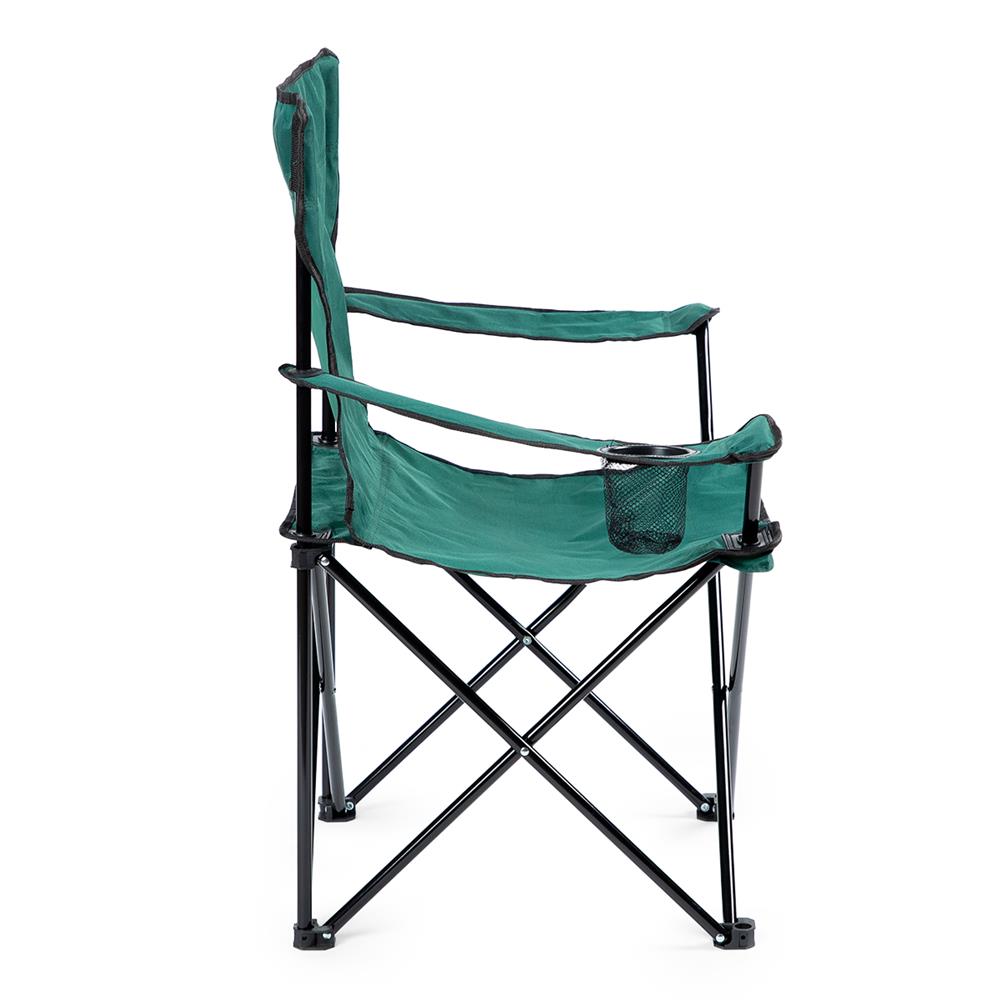 NILS CAMP Campingstuhl Grün - klappbarer Klappstuhl mit Becherhalter für Camping & Garten