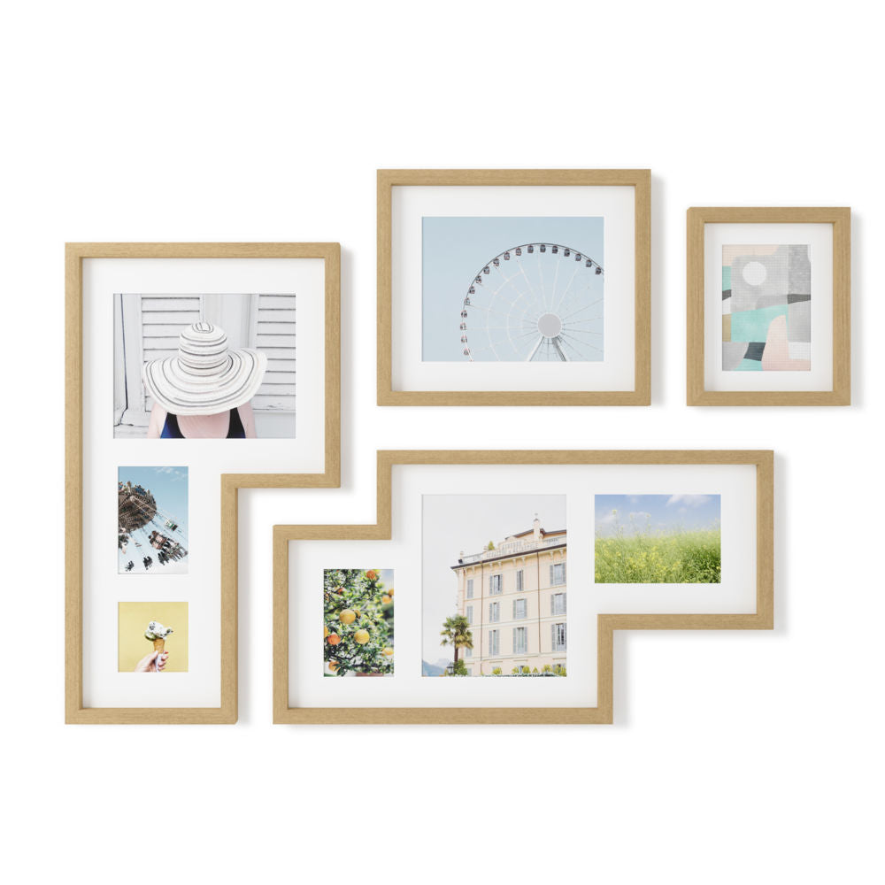 Umbra Mingle Galerie Bilderrahmen-Set und Fotocollage in Natur, 4-teilig