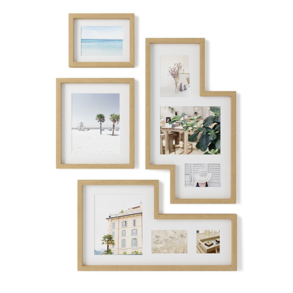 Umbra Mingle Galerie Bilderrahmen-Set und Fotocollage in Natur, 4-teilig