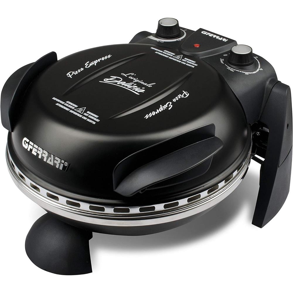 G3Ferrari elektrischer Pizzaofen Delizia 1200 W für Pizza Ø 31cm schwarz Pizzamaker mit feuerfestem Naturstein