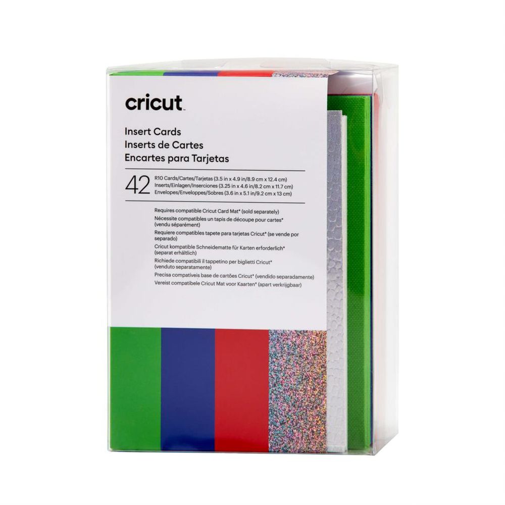 Cricut Einlegekarten Regenbogenschuppen R10 mit Einleger 42 Stück