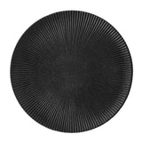 Bloomingville Neri Teller Schwarz – Steingut, Ø29 cm, skandinavisches Design mit Rillenstruktur