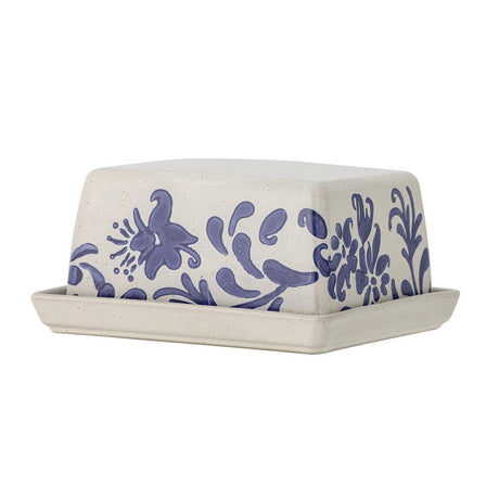 Bloomingville Petunia Butterdose, Blau, Steingut, romantischen Vintage-Look, dänisches Design