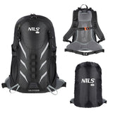 NILS CAMP Trekkingrucksack Ghoster 20L in Schwarz - Outdoor Rucksack mit Belüftung & Regenhülle
