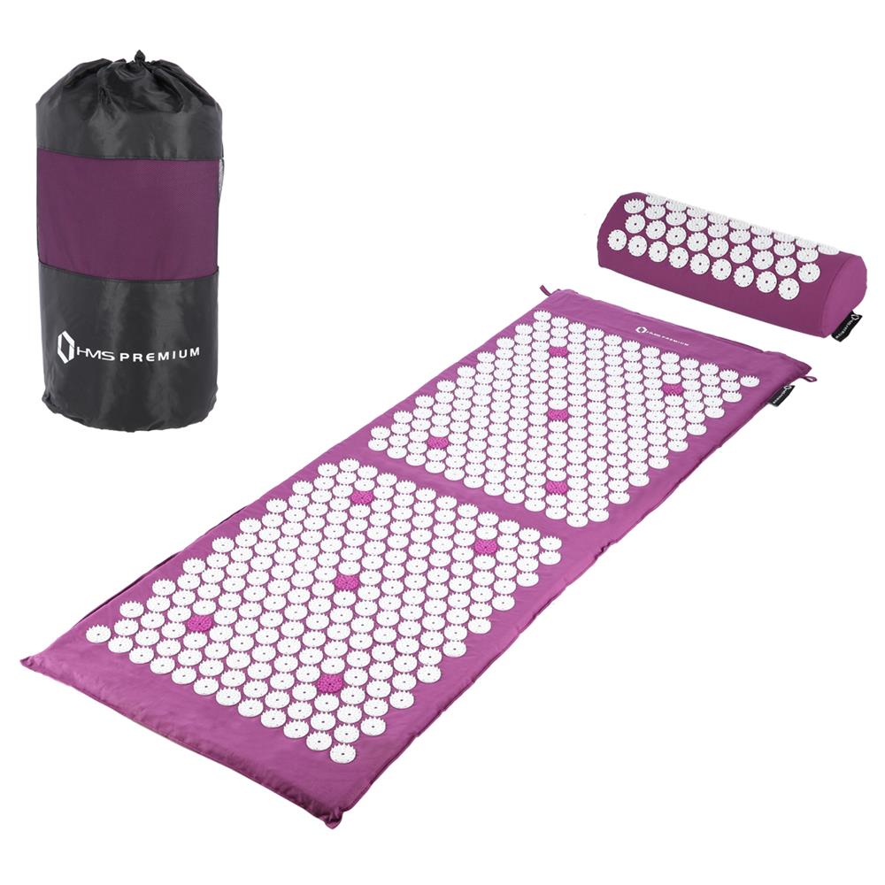 HMS Premium AKM04 Akupressurmatte mit Kissen Violett/Weiß 15444 Punkte