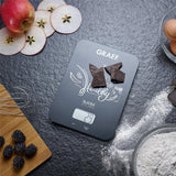 GRAEF Digitale Küchenwaage KS202 in Schwarz, mit Tara, Zuwiegefunktion und Display | B-Ware