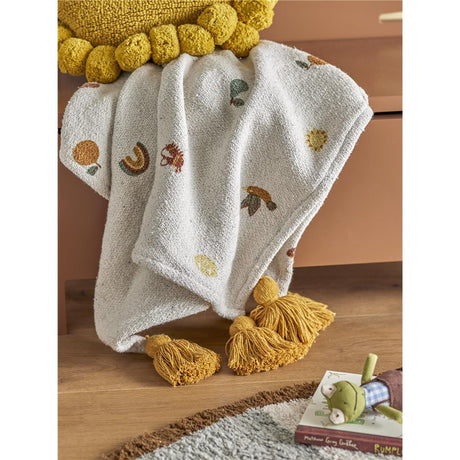 Bloomingville MINI Agnes Decke, Natur, Recycelte Baumwolle, Kinderzimmer, dänisches Design