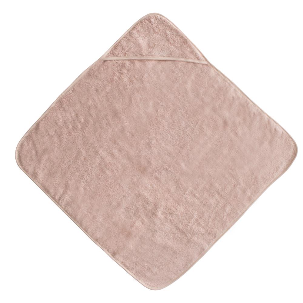 Mushie Baby-Kapuzenhandtuch, Blush, aus 100% Bio-Baumwolle
