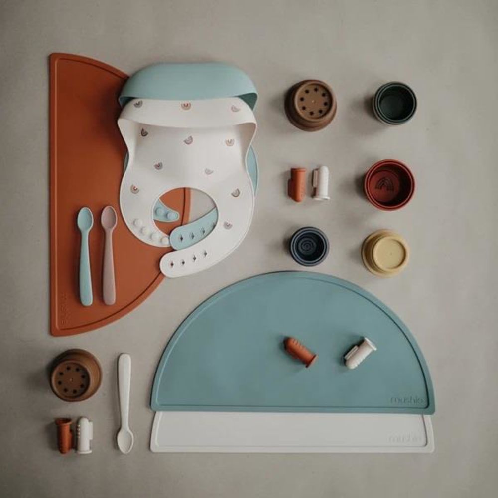 Mushie Silikon-Platzdeckchen, Cambridge Blue, Tischset, BPA-frei