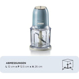 Ariete Vintage Zerkleinerer, Blau, Elektrischer Multizerkleinerer, 600ml, Retro Ice-Crusher