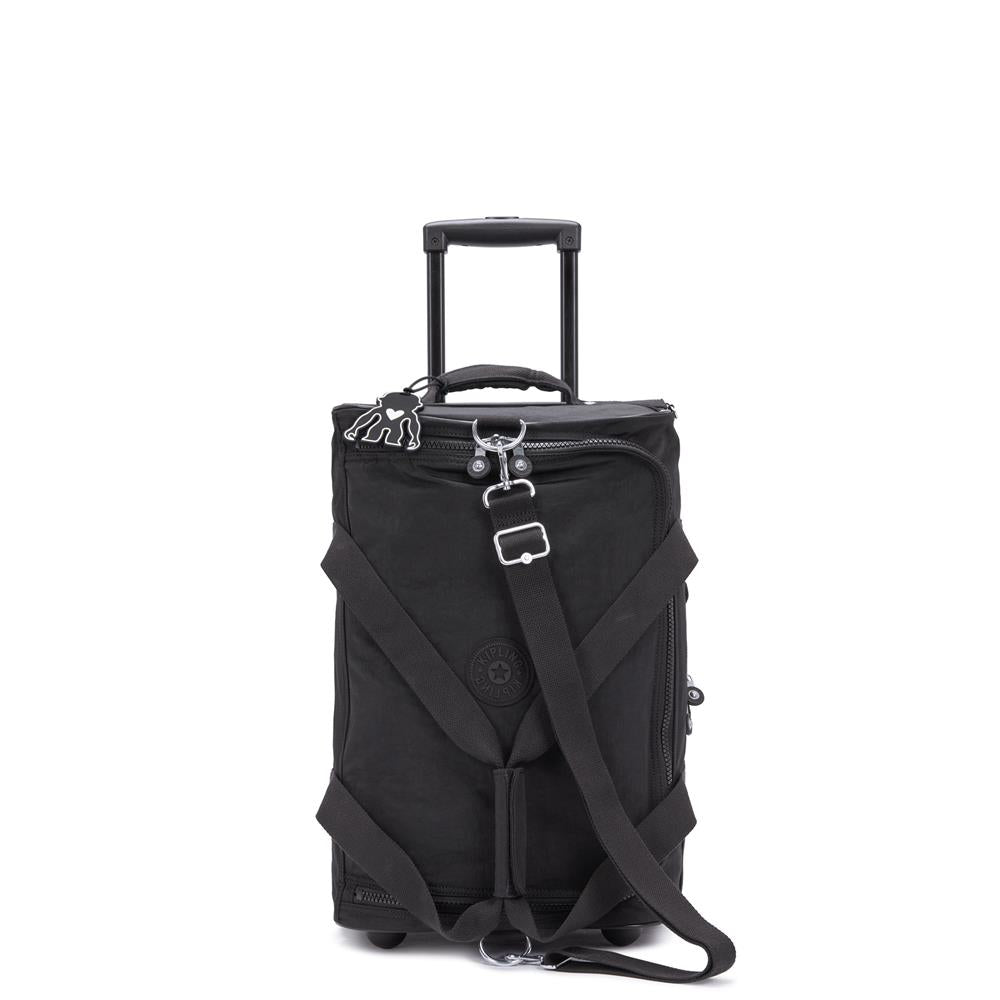 Kipling TEAGAN US, Kleine Reisetasche, Black Noir (schwarz), 39L, Handgepäck, 2-Rollen