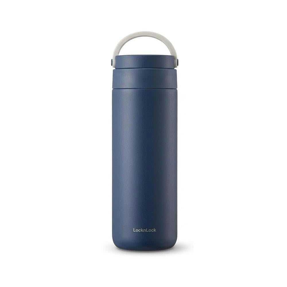 LocknLock Metro Thermobecher 475 ml Navy - Edelstahl Tumbler auslaufsicher mit Griff