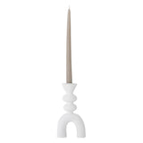 Bloomingville Syra Kerzenhalter Weiß Polyresin L11xH21xW5 cm – minimalistischer Einzelhalter