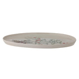 Bloomingville Hollie Servierplatte oval, Bunt, Steingut, 35,5 cm, Weihnachtsteller