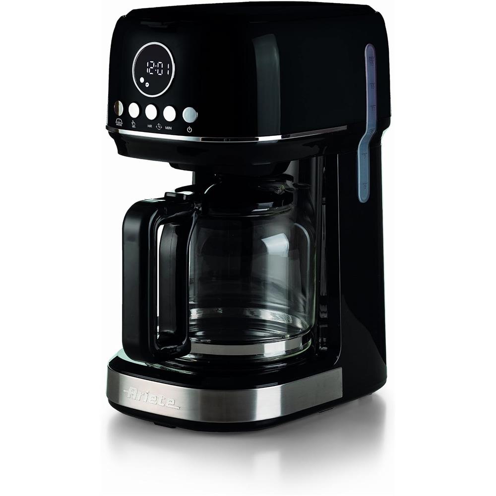 Ariete Moderna Filterkaffeemaschine, Schwarz, 15 Tassen Kaffeemaschine, mit Glaskanne