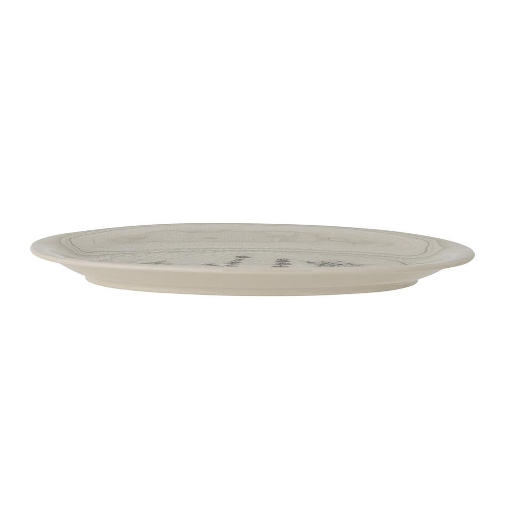 Bloomingville Bea Tablett, Natur, 28,5x18cm, Steingut, mit Blumenmotiv, dänisches Design