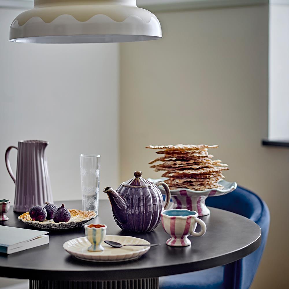 Bloomingville Willa Eierbecher 2er-Set, Bunt – handbemalte Steingut-Eierbecher