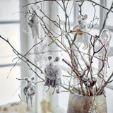Bloomingville Peo Mäuse Anhänger, Grau, Wollfiguren 2er Set Weihnachtsdeko