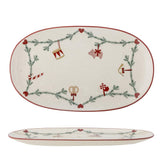 Bloomingville Yule Weihnachtsteller, Natur, Steingut 38,5 cm Servierplatte