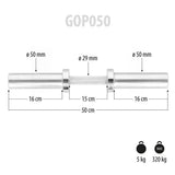 Olympische Kurzhantelstange 50 cm bis 320 kg verchromt | HMS GOP050