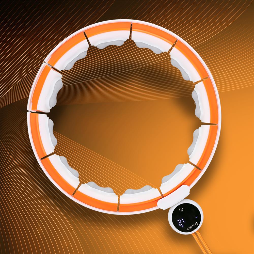 Hula Hoop Reifen mit LCD-Zähler, Magneten und Gewicht Weiß/Orange | HMS HHM21