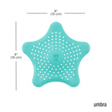 Umbra Starfish Abfluss Haarfänger mit Saugnäpfen, Silikon Abflusssieb, in Türkis