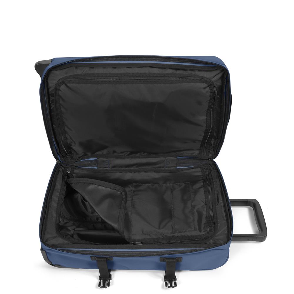 Eastpak TRANVERZ S, Kleiner Reisetrolley, Powder Pilot (blau), 42L, Rollkoffer mit 2 Rädern und TSA-Schloss